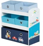 Roba Kinderregal roba Rennfahrer, T&uuml;rkis, Wei&szlig;, Hellblau, Dunkelblau, Textil,