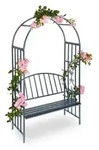 Relaxdays Rosenbogen, Anthrazit, Metall, 115x205x50 cm, Gartenzubeh&ouml;r, Gartendeko