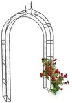 Relaxdays Rosenbogen, Schwarz, Metall, 138x242x35.5 cm, Gartenzubeh&ouml;r, Gartendeko