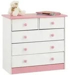 Idimex Kommode, Wei&szlig;, Rosa, Holz, Kiefer, Vintage, 79x74x35 cm, FSC Mix,...