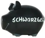Spardose, Schwarz, Keramik, 12.5x9x9 cm, Ordnen & Aufbewahren, Spardosen