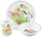 Seltmann Weiden Kindergeschirrset Kindertr&auml;ume, Gr&uuml;n, Wei&szlig;, Hellbraun, Keramik,
