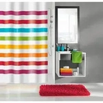 Kleine Wolke Duschvorhang Select, Mehrfarbig, Kunststoff, Streifen, 180x200 cm,