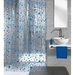 Kleine Wolke Duschvorhang Bubble, Blau, Kunststoff, Tropfen, 180x200 cm,