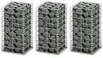 vidaXL Gabionen-Set, Silber, Metall, 25x50 cm, Sonnenschutz & Sichtschutz,