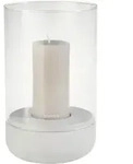Blomus Windlicht Calma, Greige, Glas, Stein, 20 cm, Glaseinsatz, Dekoration,