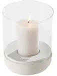 Blomus Windlicht Calma, Greige, Glas, Stein, 22.5 cm, Glaseinsatz, Dekoration,