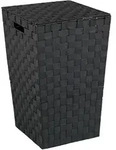 Wenko W&auml;schetonne Adrina Square, Schwarz, Kunststoff, 48 L, 33x53x33 cm, Ordnen &