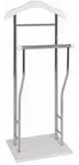 Herrendiener, Wei&szlig;, Chrom, Metall, Holzwerkstoff, 45x110x30 cm, Hosenhalter,