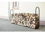 Kaminholzregal, Schwarz, Metall, 244x99x25 cm, Kleinm&ouml;bel, Kamine & Zubeh&ouml;r,