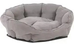 Hundebett, Grau, Textil, Uni, F&uuml;llung: Vlies, rund, 38x18x45 cm, weich...
