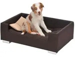 Mid.you Hundesofa, Braun, Beige, Kunststoff, F&uuml;llung: Fleece, rechteckig,...