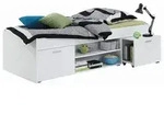 Carryhome Stauraumbett, Wei&szlig;, Kunststoff, 2 F&auml;cher, 90x200 cm, Made in Germany,