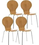 CLP Besucherstuhl, Eiche, Metall, 43x86x45 cm, Arbeitszimmer, Besucherst&uuml;hle