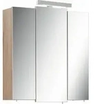 Carryhome Spiegelschrank Rom/Livorno I, Eiche, Metall, 6 F&auml;cher, 68x73x20 cm, Made
