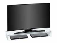 Livetastic Tv-Aufsatz, Weiß, Glas, Holzwerkstoff, 110x12.2x35 cm, Wohnzimmer,...