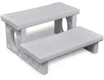 vidaXL Whirlpooltreppe, Wei&szlig;, Kunststoff, 65x34x70 cm, Freizeit, Pools und