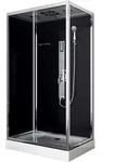 Duschkabine, Schwarz, Chrom, Metall, Glas, 80x210x120 cm, Badezimmer, Baden &