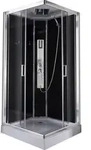Duschkabine, Schwarz, Chrom, Metall, Glas, 90x215x90 cm, Badezimmer, Baden & Duschen,