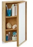 Relaxdays Spiegelschrank, Hellbraun, Holz, 35x60.5x14 cm, Badezimmer,