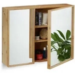 Relaxdays Spiegelschrank, Mehrfarbig, Holz, 65x50.5x14 cm, Badezimmer,
