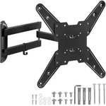 tectake Tv-Wandhalterung,, Schwarz, Metall, Rechteckig, 41x41x61 cm, Wohnzimmer, TV