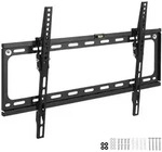 tectake Tv-Wandhalterung,, Schwarz, Metall, Rechteckig, 42x2.5x64.7 cm, Wohnzimmer,