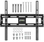 tectake Tv-Wandhalterung,, Schwarz, Metall, Rechteckig, 45x42x40 cm, Wohnzimmer, TV