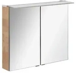 Mid.you Spiegelschrank, Eiche, Metall, 2 F&auml;cher, F, 80x69.5x23.5 cm, Badezimmer,