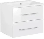 Mid.you Waschtischkombi B.Clever, Wei&szlig;, Metall, 2 Schublade(n) Schubladen, 60 cm,