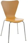 CLP Besucherstuhl, Eukalyptusholz, Metall, 45x85x49 cm, Arbeitszimmer,