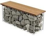 pro.tec Gabionenbank, Teak, Kunststoff, Rechteckig, 100x45x30 cm, Gartenm&ouml;bel,