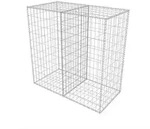 vidaXL Gabionenkorb, Silber, Metall, Rechteckig, 50x100 cm, Sonnen- & Sichtschutz,