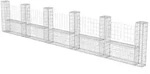 vidaXL Gabionenkorb, Silber, Metall, Freiform, 20x100 cm, Sonnen- & Sichtschutz,
