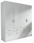 Carryhome Dreht&uuml;renschrank, Wei&szlig;, Wei&szlig; Hochglanz, Holzwerkstoff, 2 F&auml;cher, 8