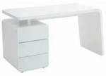 Schreibtisch, Wei&szlig;, Glas, Holzwerkstoff, 3 Schublade(n) Schubladen, rechteckig,