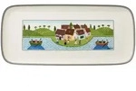 Villeroy & Boch Kuchenplatte, Wei&szlig;, Mehrfarbig, Keramik, Rechteckig, 15.8x1.8x34.5