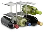Relaxdays Weinregal, Silber, Metall, 27x22x16.5 cm, Wohnzimmer, Regale, Weinregale