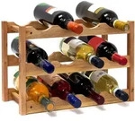 Relaxdays Weinregal, Braun, Holz, 21x28x42 cm, Wohnzimmer, Regale, Weinregale
