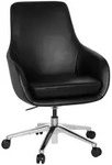Mid.you Drehstuhl, Schwarz, Textil, Leder, Kombination Echtleder/Lederlook,