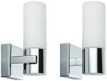 Paulmann Badezimmer-Wandleuchte Gemini, Chrom, Metall, Glas, 8.5x19.5x10.5 cm,