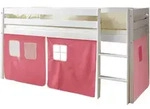 Mid.you Hochbett Ticaa 807212 Malte, Rosa, Wei&szlig;, Pink, Holz, Kiefer, vollmassiv,
