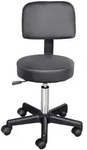Homcom Rollhocker, Schwarz, Kunststoff, 35x84x35 cm, Arbeitszimmer, B&uuml;rost&uuml;hle,