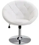 Homcom Drehhocker, Wei&szlig;, Metall, 59x90x71 cm, Arbeitszimmer, B&uuml;rost&uuml;hle,