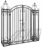 vidaXL Gartentor, Schwarz, Metall, 20.5x134 cm, Gartenzubeh&ouml;r