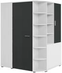 Boxxx Begehbarer, Graphit, Wei&szlig;, Holzwerkstoff, 16 F&auml;cher, 124x199x148 cm, Made in