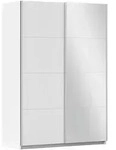 Rauch M&ouml;bel Schwebet&uuml;renschrank, Silber, Wei&szlig;, Holzwerkstoff, 2 F&auml;cher,