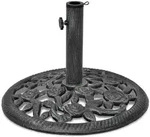 vidaXL Sonnenschirmst&auml;nder, Schwarz, Metall, Rund, 48x48 cm, Sonnen- & Sichtschutz,