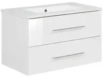 Mid.you Waschtischkombi, Wei&szlig;, Metall, 2 Schublade(n) Schubladen, 82 cm, h&auml;ngend,