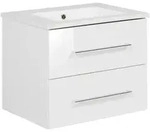 Mid.you Waschtischkombi, Wei&szlig;, Metall, 2 Schublade(n) Schubladen, 62.5 cm, h&auml;ngend,